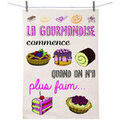 Torchons Enesco Torchon en coton d&eacute;cor&eacute; - Gourmandise Blanc 50x70 cm. . Maison & D&eacute;co> Torchons.