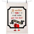 Linge de maison sur Grenoble : Torchons Enesco Torchon en coton d&eacute;cor&eacute; - Meilleur Vin Blanc 50x70 cm. . Maison & D&eacute;co> Torchons.