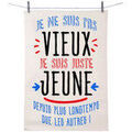 Linge de maison sur Grenoble : Torchons Enesco Torchon en coton d&eacute;cor&eacute; - Pas Vieux Blanc 50x70 cm. . Maison & D&eacute;co> Torchons.