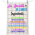 Linge de maison sur Grenoble : Torchons Enesco Torchon en coton d&eacute;cor&eacute; - Recette de l'amiti&eacute; Blanc 50x70 cm. . Maison & D&eacute;co> Torchons.