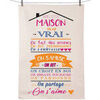 Torchons Enesco Essuie main - Dans cette maison - en coton d&eacute;cor&eacute; Blanc 50x70 cm. . Maison & D&eacute;co> Torchons.