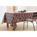 Serviettes de table Nappes, Sets de table Nydel MILLEFIORI Bleu 160x350 cm. L'enduction acrylique est dot&eacute;e d'une couche de t&eacute;flon et d'une couche de r&eacute;sine fluor&eacute;e bio qui se r&eacute;active au repassage.Traitement anti t&acirc;ches.L'enduction assure un entretien fa