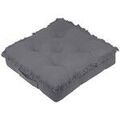 Linge de maison sur Grenoble : Coussins Stof Coussin de sol Franges en coton Uni Gris Unique. . Maison & D&eacute;co > Coussins.