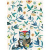 Torchons Enesco Torchon en coton d&eacute;cor&eacute; The Owl and Owlet par Allen Beige 50x70 cm. . Maison & D&eacute;co> Torchons.