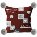Linge de maison sur Grenoble : Coussins Soleil D'Ocre Love Rouge 45x45 cm. . Maison & D&eacute;co > Coussins.