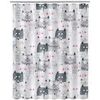 Rideaux, stores Unimasa Rideau de douche Chats Gris 180x200 cm. . Maison & D&eacute;co > Rideaux, stores.