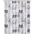 Linge de maison sur Grenoble : Rideaux, stores Unimasa Rideau de douche Chats Gris 180x200 cm. . Maison & D&eacute;co > Rideaux, stores.