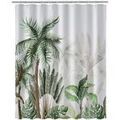 Linge de maison sur Grenoble : Rideaux, stores Unimasa Rideau de douche - Palmiers 180 x 200 cm Blanc 180x200 cm. . Maison & D&eacute;co > Rideaux, stores.