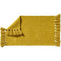 Tapis de bain sur Grenoble : Tapis de bain Guy Levasseur Tapis de bain d&eacute;co uni &agrave; pompons en coton chenille Jaune 50x80 cm. . Maison > Tapis de bain.