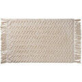 D&eacute;coration sur Grenoble : Tapis Guy Levasseur Tapis de bain d&eacute;co &agrave; franges en coton Beige 50x80 cm. . Maison & D&eacute;co > Tapis.