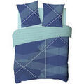 Linge de maison sur Grenoble : Parures de lit Future Home Parure de lit 2 personnes graphique r&eacute;versible Bleu 260x240 cm. . Maison > Parures de lit.