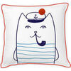 Coussins Future Home Coussin enfant imprim&eacute; chat marin en coton 40x40cm Blanc 40x40 cm. . Maison & D&eacute;co > Coussins.