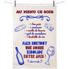 Torchons Enesco Essuie main - Au menu ce soir - en coton d&eacute;cor&eacute; Blanc 50x70 cm. . Maison & D&eacute;co> Torchons.