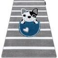 D&eacute;coration sur Grenoble : Tapis Rugsx Tapis PETIT BULLDOG CHIEN gris 140x190 cm Gris 140x190 cm. . Maison & D&eacute;co > Tapis.