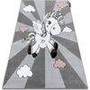 Tapis Rugsx Tapis PETIT UNICORN LICORNE gris 180x270 cm Gris 180x270 cm. . Maison & D&eacute;co > Tapis.