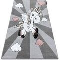 Tapis Rugsx Tapis PETIT UNICORN LICORNE gris 80x150 cm Gris 80x150 cm. . Maison & D&eacute;co > Tapis.