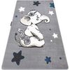 Tapis Rugsx Tapis PETIT ELEPHANT L'&Eacute;L&Eacute;PHANT &Eacute;TOILE gris 140x190 cm Gris 140x190 cm. . Maison & D&eacute;co > Tapis.