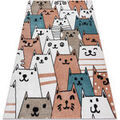 Tapis Rugsx Tapis FUN Gatti pour enfants, chats animaux 180x270 cm Rose 180x270 cm. . Maison & D&eacute;co > Tapis.