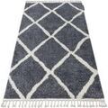 D&eacute;coration sur Grenoble : Tapis Rugsx Tapis BERBER CROSS B5950 gris et blanc 120x170 cm Gris 120x170 cm. . Maison & D&eacute;co > Tapis.