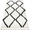 Tapis Rugsx Tapis BERBER CROSS blanc Franges berb&egrave;re marocain 120x170 cm Blanc 120x170 cm. . Maison & D&eacute;co > Tapis.
