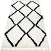 Tapis Rugsx Tapis BERBER CROSS blanc Franges berb&egrave;re marocain 140x190 cm Blanc 140x190 cm. . Maison & D&eacute;co > Tapis.