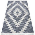 D&eacute;coration sur Grenoble : Tapis Rugsx Tapis SEVILLA Z250A diamants bleu / gris 80x150 cm Bleu 80x150 cm. . Maison & D&eacute;co > Tapis.