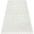 D&eacute;coration sur Grenoble : Tapis Rugsx Tapis SEVILLA AC53B rayures blanc Franges berb&egrave;re 200x290 cm Blanc 200x290 cm. . Maison & D&eacute;co > Tapis.