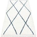 Tapis Rugsx Tapis UNION 3683 Treillis cr&egrave;me et bleu 140x190 cm Beige 140x190 cm. . Maison & D&eacute;co > Tapis.