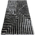 Tapis Rugsx Tapis moderne FLIM 010-B3 shaggy, labyrinthe - 80x150 cm Noir 80x150 cm. . Maison & D&eacute;co > Tapis.