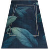 Tapis Rugsx Tapis lavable ANDRE 1170 Feuilles, g&eacute;om&eacute;trique a 80x150 cm Bleu 80x150 cm. . Maison & D&eacute;co > Tapis.
