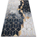 Tapis Rugsx Tapis lavable ANDRE 1171 Cube, g&eacute;om&eacute;trique antid 80x150 cm Noir 80x150 cm. . Maison & D&eacute;co > Tapis. Grenoble