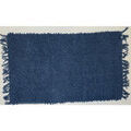 Tapis de bain Guy Levasseur Tapis de bain en coton uni &agrave; franges Bleu 50x70 cm. . Maison > Tapis de bain. Grenoble