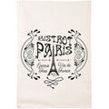 Linge de maison sur Grenoble : Torchons Enesco Essuie main - Paris Bistrot - en coton d&eacute;cor&eacute; Blanc 50x70 cm. . Maison & D&eacute;co> Torchons.