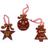 D&eacute;corations de no&euml;l Enesco Set de 3 d&eacute;coration de sapin &agrave; suspendre Rouge Unique. . Maison & D&eacute;co > D&eacute;corations de no&euml;l.