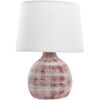 Lampes &agrave; poser Item International Lampe en gr&egrave;s ocre rouge et blanc 26 cm Marron Unique. . Maison & D&eacute;co > Lampes &agrave; poser.