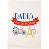Torchons Enesco Essuie main paris v&eacute;lo en coton d&eacute;cor&eacute; Blanc 50x70 cm. . Maison & D&eacute;co> Torchons.