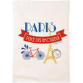 Linge de maison sur Grenoble : Torchons Enesco Essuie main paris v&eacute;lo en coton d&eacute;cor&eacute; Blanc 50x70 cm. . Maison & D&eacute;co> Torchons.