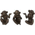 D&eacute;coration sur Grenoble : Statuettes et figurines Jolipa Set de 3 figurines les singes de la sagesse Marron Unique. . Maison & D&eacute;co > Statuettes et figurines.