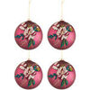 D&eacute;corations de no&euml;l Jolipa lot de 4 Boules de no&euml;l broderie fleur Rose Unique. . Maison & D&eacute;co > D&eacute;corations de no&euml;l.