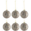 D&eacute;corations de no&euml;l Jolipa lot de 6 Boules de no&euml;l velours gris et or en verre Gris Unique. . Maison & D&eacute;co > D&eacute;corations de no&euml;l.