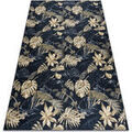 D&eacute;coration sur Grenoble : Tapis Rugsx Tapis lavable ANDRE 1311 Feuilles de monst&egrave;re 80x150 cm Noir 80x150 cm. . Maison & D&eacute;co > Tapis.