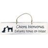 Tableaux, toiles Qualiart Plaque d&eacute;corative en bois - Chiens bienvenus - BLANC Blanc Unique. . Maison > Tableaux, toiles.