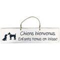 D&eacute;coration sur Grenoble : Tableaux, toiles Qualiart Plaque d&eacute;corative en bois - Chiens bienvenus - BLANC Blanc Unique. . Maison > Tableaux, toiles.