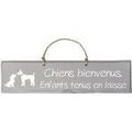 Tableaux, toiles Qualiart Plaque d&eacute;corative en bois - Chiens bienvenus - gris clair Gris Unique. . Maison > Tableaux, toiles. Grenoble