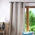 Linge de maison sur Grenoble : Rideaux, stores Stof Un panneau de rideau liseret bleu &agrave; oeillets couleur Lin Beige 135x250 cm. . Maison & D&eacute;co > Rideaux, stores.