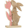Statuettes et figurines Jolipa Figurine Lapin et tulipe en bois de rose Beige Unique. . Maison & D&eacute;co > Statuettes et figurines.