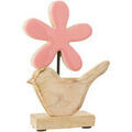 Statuettes et figurines Jolipa Figurine oiseau et fleur en bois de rose Beige Unique. . Maison & D&eacute;co > Statuettes et figurines.
