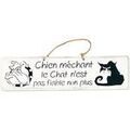 D&eacute;coration sur Grenoble : Tableaux, toiles Qualiart Plaque d&eacute;corative en bois - Chien m&eacute;chant - blanc Blanc Unique. . Maison > Tableaux, toiles.