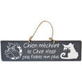 D&eacute;coration sur Grenoble : Tableaux, toiles Qualiart Plaque d&eacute;corative en bois - Chien m&eacute;chant - gris fonc&eacute; Gris Unique. . Maison > Tableaux, toiles.