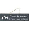 Tableaux, toiles Qualiart Plaque d&eacute;corative en bois - Chiens bienvenus - noir Noir Unique. . Maison > Tableaux, toiles.